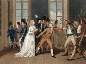 Journee du 20 juin 1792 au chateau des Tuileries in Paris - Devouement de Madame Elisabeth (Elisabeth Philippine Marie Helene de France dit Madame Elisabeth (1764-1794)) - エングレーヴィング by Pierre Bouillon (1776 - 1831) 作： Pierre (after) Bouillon