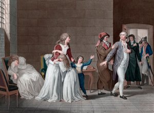 フランス国王ルイ16世（1754～1793年、家族との分離）。1月20日、パリ、テンプル牢獄 作： Pierre (after) Bouillon