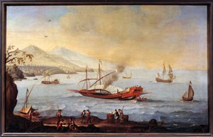 マルセイユ港のガレ場 エコール・ド・ピエール・ピュジェ（1620-1694）の絵