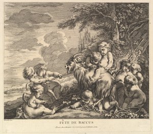 バッカスの饗宴、ca。 1738。 作： Pierre Alexandre Aveline