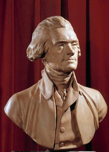 トーマス・ジェファーソン（1742-1826）の胸像 アメリカ合衆国大統領 ピエール・アレクサンドル・ウィレ（1748-1821）の彫刻 18世紀のブレランクール。フランコ・アメリカン美術館