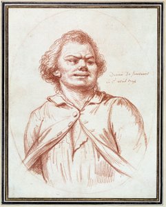 フランス革命。「ジョルジュ・ジャック・ダントン（1759-1794）の肖像が苦悩につながる」 ピエール・ウィレ（1748-1821）の手になるDrawing a la sanguine