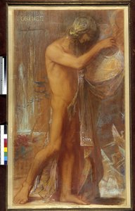 シタールを弾くアルフィ 作： Pierre Amedee Marcel Beronneau