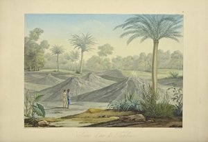 ターバコの空気火山、ブーケの彫刻、アレキサンダー・フォン・フンボルトとアイム・ボンプランの「Vues des Cordillères et Monumens des Peuples Indigènes de l