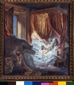 花嫁が詮索している。ピエール・アントワーヌ・ボードゥアン（1723-1769）の作品。パリ、装飾芸術美術館 作： Pierre Antoine Baudouin