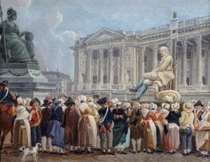 革命広場でのピエール・ニコラ・ペランの展覧会、29 Vendémiaire、c。 1793年。 作： Pierre Antoine Demachy