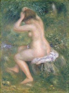 入浴者、c.1885-90（キャンバスに油彩） 作： Pierre Auguste Renoir