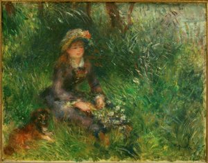 犬と一緒にAline Charigot 作： Pierre Auguste Renoir