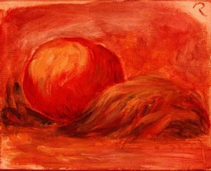 葉付きリンゴ 作： Pierre Auguste Renoir