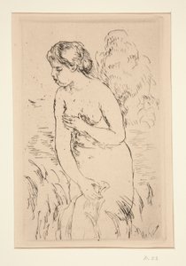 ベニューズデビュー、? mi-jambes (立っている入浴者、膝まで) 作： Pierre Auguste Renoir