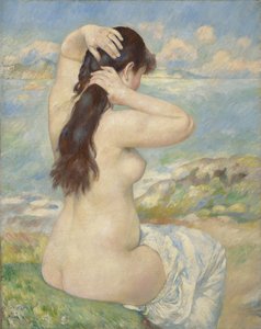 髪を整える水浴び、1885 作： Pierre Auguste Renoir