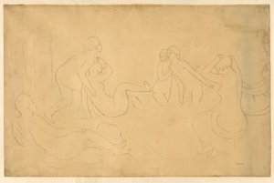 森の水浴 作： Pierre Auguste Renoir