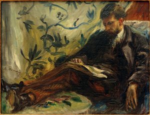 ソファの上のエドモンド・マイトレの肖像 作： Pierre Auguste Renoir
