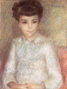 茶色の髪の少女の肖像画 作： Pierre Auguste Renoir