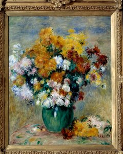 菊の花束。ピエール・オーギュスト・ルノワール（1841-1919）の作品 作： Pierre Auguste Renoir