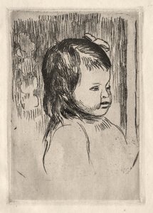子供の胸像、右を向いた。 作： Pierre Auguste Renoir