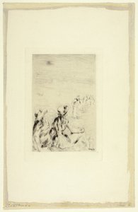 チルドレン・オン・ザ・ビーチ、ベルネヴァル 作： Pierre Auguste Renoir