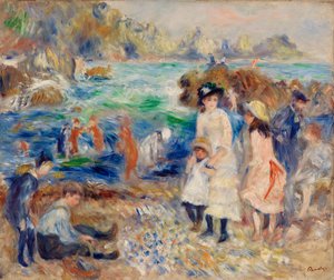 海岸の子供たち、ガーンジー 作： Pierre Auguste Renoir