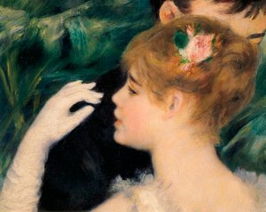 街で踊る - フランスの画家、スザンヌ・ヴァラドン（1865-1938）がモデルの一人（詳細 作： Pierre Auguste Renoir
