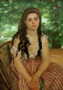 夏の勉強 作： Pierre Auguste Renoir