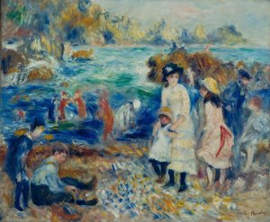 ガーンジー島の海沿いの子供たち 作： Pierre Auguste Renoir