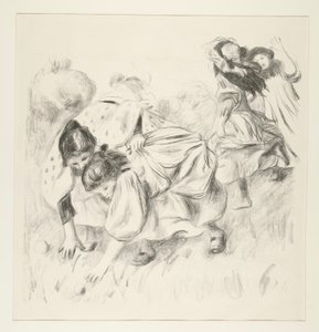 遊んでいる子供たち？ ボール (子供たちのボール遊び) 作： Pierre Auguste Renoir