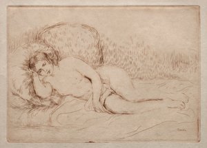 横になっている裸の女性 作： Pierre Auguste Renoir