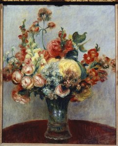 花瓶の花（油彩・キャンバス 作： Pierre Auguste Renoir
