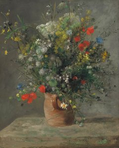 花瓶の花、1866年頃（キャンバスに油彩） 作： Pierre Auguste Renoir