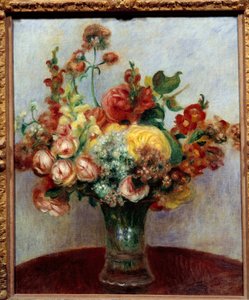 花瓶の中の花。ピエール・オーギュスト・ルノワール（1841-1919）の絵画 作： Pierre Auguste Renoir