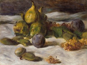 果物の静物（イチジクとカラント） 作： Pierre-Auguste Renoir
