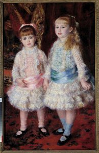 銀行家ルイ・ケーエン（1837-1922）の娘であるアントワープのケーエン夫人のフルポートレート、または「ピンクとブルー」。ピエール・オーギュスト・ルノワール（1841-1919）による絵画 1881年 Dim.0,74x1,19 m サンパウロ、美術館 - ケーエン・デムの全身像 作： Pierre Auguste Renoir