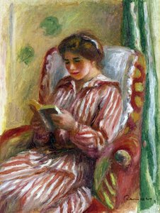 ガブリエル読書 - ピエール・オーギュスト・ルノワール（1841-1919）の絵画 作： Pierre Auguste Renoir