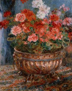 銅盆地のゼラニウム 作： Pierre Auguste Renoir