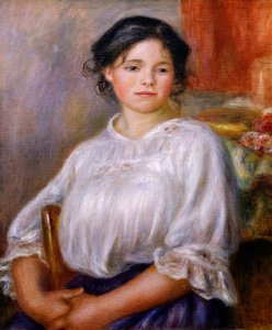 ピエール＝オーギュスト・ルノワール作「座る少女」 作： Pierre Auguste Renoir