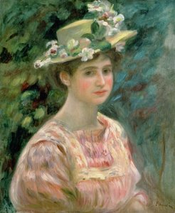1896年頃の帽子にエグランティヌスの少女