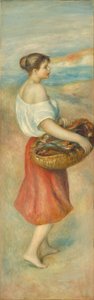魚籠を持つ少女、c. 1889年。 作： Pierre Auguste Renoir