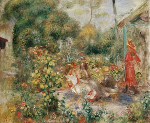 モンマルトルの庭園にいる少女たち。モンマルトルの庭園にいる少女たち、1893年頃 作： Pierre Auguste Renoir