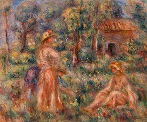 風景の中の女の子 作： Pierre Auguste Renoir