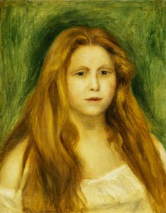 少女の頭;若い女の子の頭、1888 作： Pierre Auguste Renoir