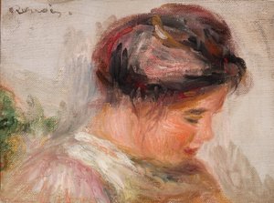 若い女の子の頭 作： Pierre Auguste Renoir