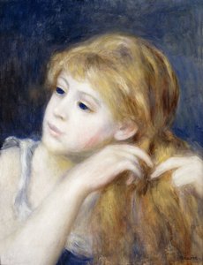 若い女の子の頭、1890 作： Pierre Auguste Renoir