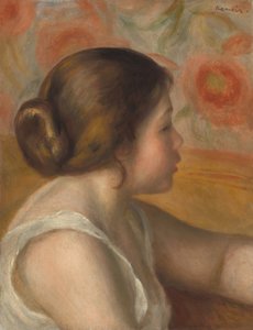 若い女の子の頭、c。 1890年。 作： Pierre Auguste Renoir