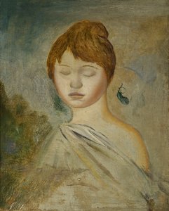 若い女性の頭;若い女性の頭、1887年頃 作： Pierre Auguste Renoir