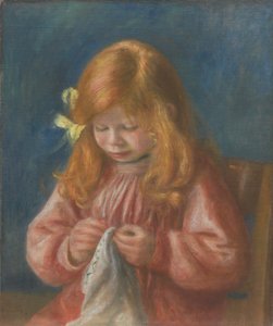 ジャン・ルノワール・ソーイング、1899-1900 作： Pierre Auguste Renoir
