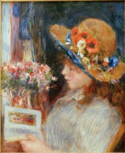 若い女の子の読書 作： Pierre Auguste Renoir