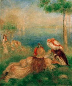 海沿いの若い女の子 作： Pierre Auguste Renoir