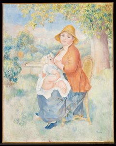 乳房の子供、1886 作： Pierre Auguste Renoir