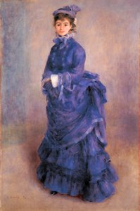 画家のお気に入りのモデルであったフランスの女優、アンリエット・アンリオ夫人の肖像画「ラ・パリジェンヌ」。 作： Pierre Auguste Renoir