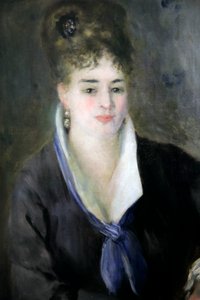 「黒服の貴婦人」、1876 年。 作： Pierre Auguste Renoir